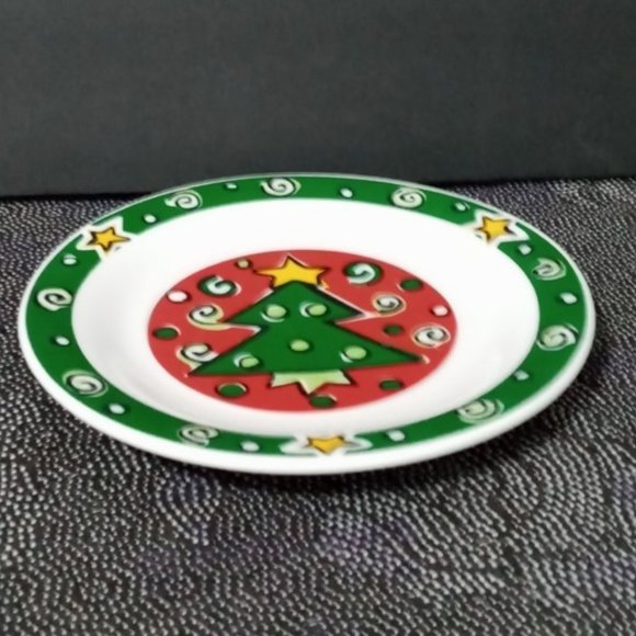 Gibson Designs Christmas Treasures TREE SALAD/DESS - Picture 2 of 7